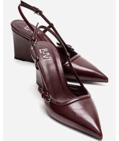 Resim Luvishoes Celıa Bordo Cilt Sivri Burunlu Kadın Dolgu Topuklu Ayakkabı Bordo 