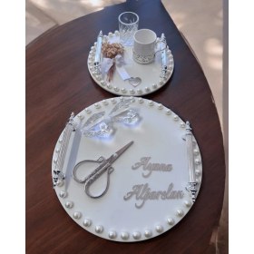 Resim Cyz Home Fascination Gümüş Incili Söz Nişan Tepsisi 