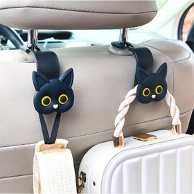 Resim Sevimli 3D Karikatür Kedi Araba Başlık Askısı - Çantalar, Cüzdanlar & Montlar için Araç Depolama Düzenleyici 