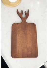 Resim Kesme Tahtası Geyik Boynuzlu Ahşap %100 Ceviz Ağacı Ahşap 