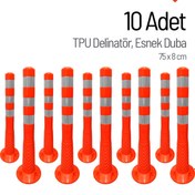 Resim İleri Trafik 10'lu Delinatör Seti 75x8 cm TPU, Esnek Duba 