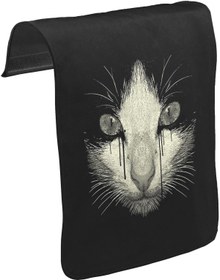 Resim Kedi Unisex Siyah Tak-Çıkar Postacı Çanta Kapağı CK-17 