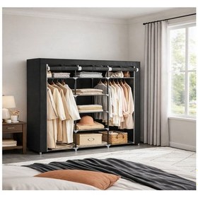 Resim Teknor -prado Trend Xxl Bez Dolap İki Bölmeli Askılık & Raflı Onix Siyah 