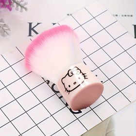 Resim 1pc of Cartoon Hello Kitty Facial Makeup Brush, Blush Brush, Kitty Cat Blush And Contour Brush, Soft Bristle Nail Dust Brush, Mushroom Brush, Cleaning Brush, Cartoon Portable Nail Brush, Manicure Tool. 