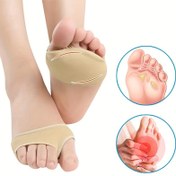 Resim Erkekler & Kadınlar için 2 adet Jel Metatarsal Ön Ayak Pedleri - Rahat Yüksek Topuk Yastıkları, Sürtünmeye Karşı Kaymaz Ayak Parmak Çorapları, Yumuşak Ayak Topu İçleri 