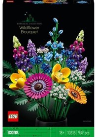 Resim LEGO® Botanicals Kir Çiçekleri Buketi 10313 – Yetiskinler için 8 Tür Kir Çiçegi Içeren Dekoratif Model Yapim Seti (939 Parça) 