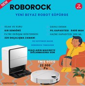 Resim Roborock Yeni Uyarlanabilir Rota Algoritması Ultrasonik Halı Algılama Akıllı Robot Süpürge 