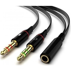 Resim Aux 3.5 Mm Kulaklık Mikrofon Dönüştürücü Birleştirici Kablo 