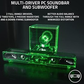 Resim Razer Leviathan V2 - Subwoofer'lı PC Oyun Soundbar'ı (Çok sürücülü PC Soundbar ve Subwoofer, THX Spatial Audio, Bluetooth 5.2, RGB Chroma, Kompakt Form Faktörü) Siyah 