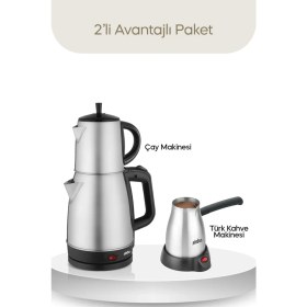 Resim Sinbo STM - 5845 Inox Çaycı ve SCM - 2967 Elektrikli Türk Kahvesi Makinesi Seti 
