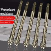 Resim 5 adet Metal Karbür Matkap Seti, 4-Flüt, Altıgen Sap, Darbe Dayanıklı, Hassas Kuru Matkap Araçları, Yuvarlak Sap, Elektrikli Olmayan, Seramik, Döküm Demir ve Beton için 