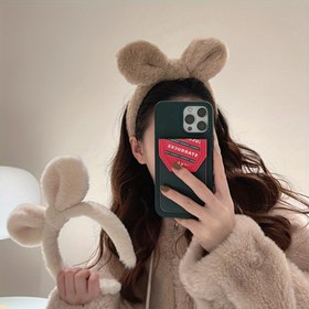 Resim Yumuşak Peluş Tavşan Kulaklı Saç Bandı - Yumuşak ve Kabarık Kulağı ile Yüz ve Saç Aksesuarı, Sevimli Kış Sonbahar Cosplay Kostümü, Temalı Partiler, Günlük Kullanım, Parti Başlığı, Rahat Dokulu, Oyun Severler İçin Moda 