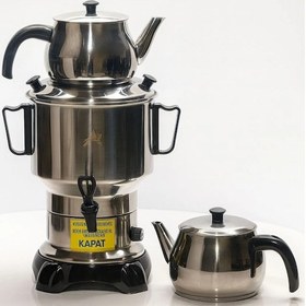 Resim Armağan Çelik Kapaklı Semaver - 6 Litre - Gizli Rezistans - 430 Kalite Paslanmaz Çelik - Model 187463747344 