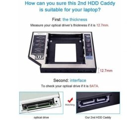 Resim Braventa Collection 12.7mm HDD Caddy Kalın DVD Rw Harddisk Laptop 12.7 mm CD Rom 2.5 