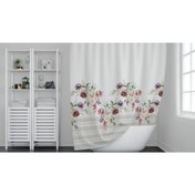 Resim Evdy Günce Duş Perdesi 11237 Gül Çift Kanat 2x100x200cm 