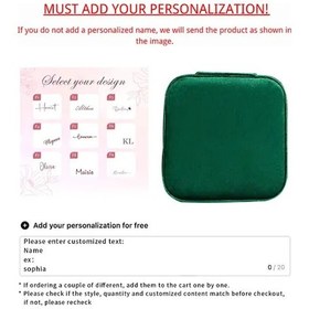 Resim Willowhaven Kişiselleştirilebilir Deri Mücevher Kutusu Green F2 - Yüzük Kolye Küpe Seyahat Organizerı - İdeal Hediye 