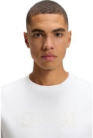 Resim Erkek Normal Kalıp Yuvarlak Yakalı Pamuklu Desenli Kısa Kollu Beyaz T-Shirt 50543874-100 