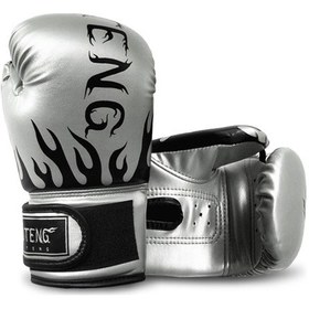 Resim Skycıty 8-14 Yaş Çocuklar İçin Sedef Desenli Gümüş Boks Eldiveni Gümüş 