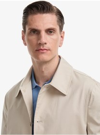 Resim Cacharel Bej Slim Fit Pamuk Karışımlı Gömlek Yaka Trençkot 