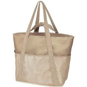 Resim Willowhaven Bej Renk Büyük Kum Geçirmez Katlanır Tote Çanta Zip Cepli Polyester Plaj Seyahat Bej Renk 