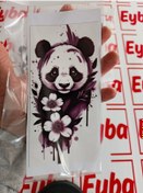 Resim Sevimli Panda Sticker Renkli Baskı Baskes 1 Adet 17x9 Cm 