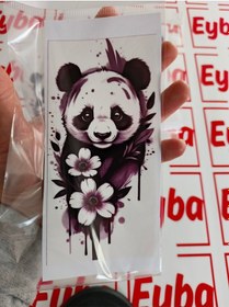 Resim Sevimli Panda Sticker Renkli Baskı Baskes 1 Adet 17x9 Cm 