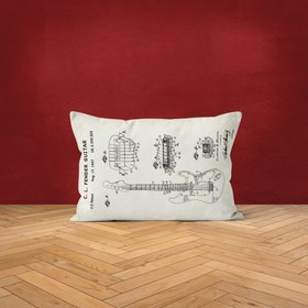 Resim Fender Stratocaster Gitar Ivory Çift Taraflı Yastık Kılıfı 2 Adet 