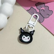 Resim Elmpaly Coulomi Beyaz Düğme Plaka Sevimli Hayvan Anahtarlığı Çanta Aksesuarı 