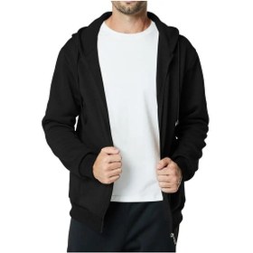 Resim Erkek Kapüşonlu Fermuarlı Sweatshirt 6549 Bgl-st04026 Siyah 
