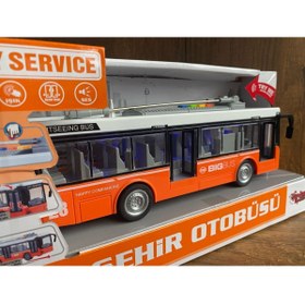 Resim Zümrüt OyuncakStore SÜRTMELİ ŞEHİR OTOBÜSÜ OYUNCAK SESLİ IŞIKLI KAPILARI AÇILAN YOLCU OTOBÜSÜ KIRILMAZ 