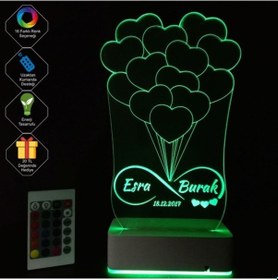 Resim Sevgiliye Hediye 3D Sonsuzluk Kalp Masaüstü Led Lamba 