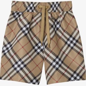 Resim Burberry Check Çocuk Bej Deniz Şortu 