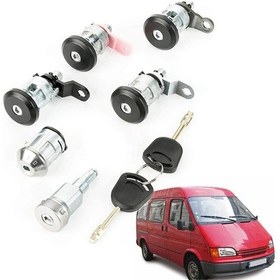 Resim Ford Transit Kilit Şifre Takımı Kaput Depo Kontak Tam Set 1993-2001 