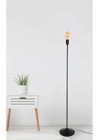 Resim Metal Lambader Ayağı E27 Tesisat Dahil Siyah La86 Siyah 