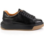 Resim Bambi Siyah Hakiki Deri Erkek Sneaker E01401021140 