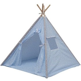 Resim Exorbaby Ahşap Ve Pamuklu, Toplanmaz, Oyun Çadırı, Oyun Evi Mavi 