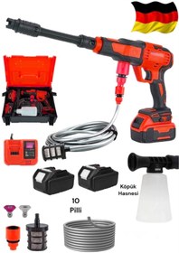 Resim Germany Steel 999vf Çift Akülü Şarjlı Yüksek Basınç Oto Araç Yıkama Bahçe Yıkama Temizleme Tabancası 70 Bar 