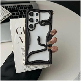 Resim Pro Aksesuar Samsung Galaxy S24 Ultra Uyumlu Kılıf 3D Yılanlı Silikon Kılıf Siyah 