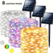 Resim Güneş Enerjili LED Dizisi Işıkları - 7.0-32.0 metre 50-300 Sayım, Çok Renkli Parlama, Düğme Anahtarı Açık Güneş Işıkları Bahçe, Patio, Düğün, Noel Dekoru, Güneş Bahçe Işıkları, Festival Aydınlatması, Canlı Işık Gösterisi 