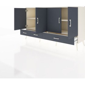 Resim Hyperion Konsol 6 Raflı 3 Çekmeceli 4 Kapaklı 176x44x99 Aytaşı-an Aytaşı-antrasit 