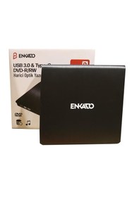 Resim Elif Asya Ceyiz Tekstil Enkado Ekd-Udvd120 Type-C - USB 3.0 DVD-R-CD-R-RW- Dvd-Rw Ultra Slim Harici Optik Yazıcı Siyah 