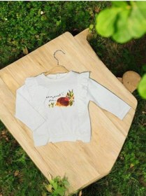 Resim Çikoby Kız Bebek Pamuklu İnce Uzun Kollu Kirpi Desenli Bluz-14898 Ekru 