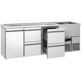 Resim Bira Tezgahı - 2500x700mm - 1 Kapı ve 4 Çekmeceli (Sağ) 
