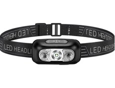 Resim Dianziye Kafa Feneri Led Dış Mekan İçin, Entegre Li-pil, Ir Ell İle Sensörlü, 4 Aydınlatma Modu, 60 Ayarabilir Taban, Ipx4 Su Geçirmez, Usb Hızlı Şarj Siyah Siyah 