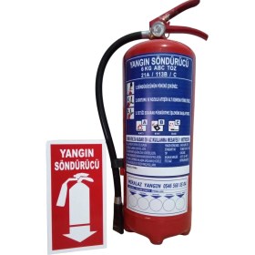 Resim 6kg Yangın Tüpü ve Yangın Tüpü Levhası 2li Set 