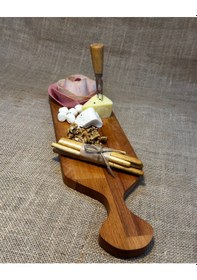 Resim Doğal Ahşap Tapas Sunum Tahtası 