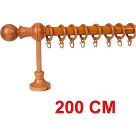 Resim Meyra Demonte Başlıklı Ahşap Rustik Perde Askısı - Raysız -meşe 200 Cm Meşe 