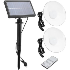 Resim Powermaster XF-707-2 Kumandalı Solar Panelli 2 Power Ledli Çiftli Projektör Lambası XF-707-2 