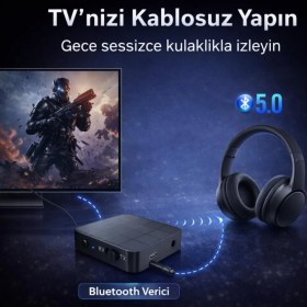 Resim Coofbe 2in1 Araç Fm Receiver Transmitter ve Kablosuz Bluetooth Adaptör Ses Alıcı Verici Receiver Transmitter Adaptör 