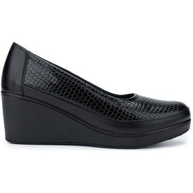 Resim Tamer Tanca Kadın Hakiki Deri Siyah Casual Ayakkabı 824 6002 Bn Ayk Sk24-25 Syh Dr/syh Krok0 Siyah Kroko 